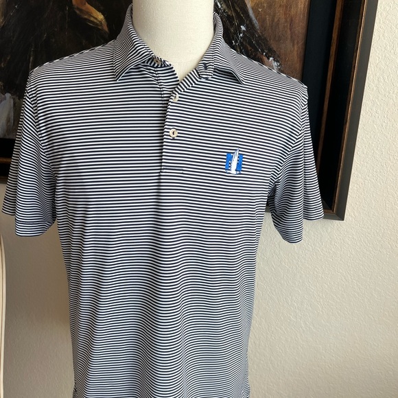 Peter Millar Blue Stripe Polo Size M - Picture 3 of 5